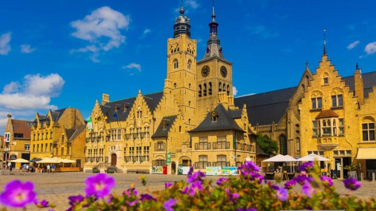 Belgium, antic city map of Diksmuide.