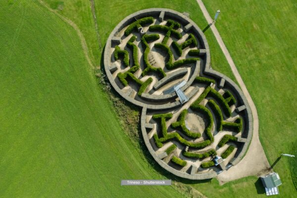 Scotland, Garden Maze at Gretna Green.